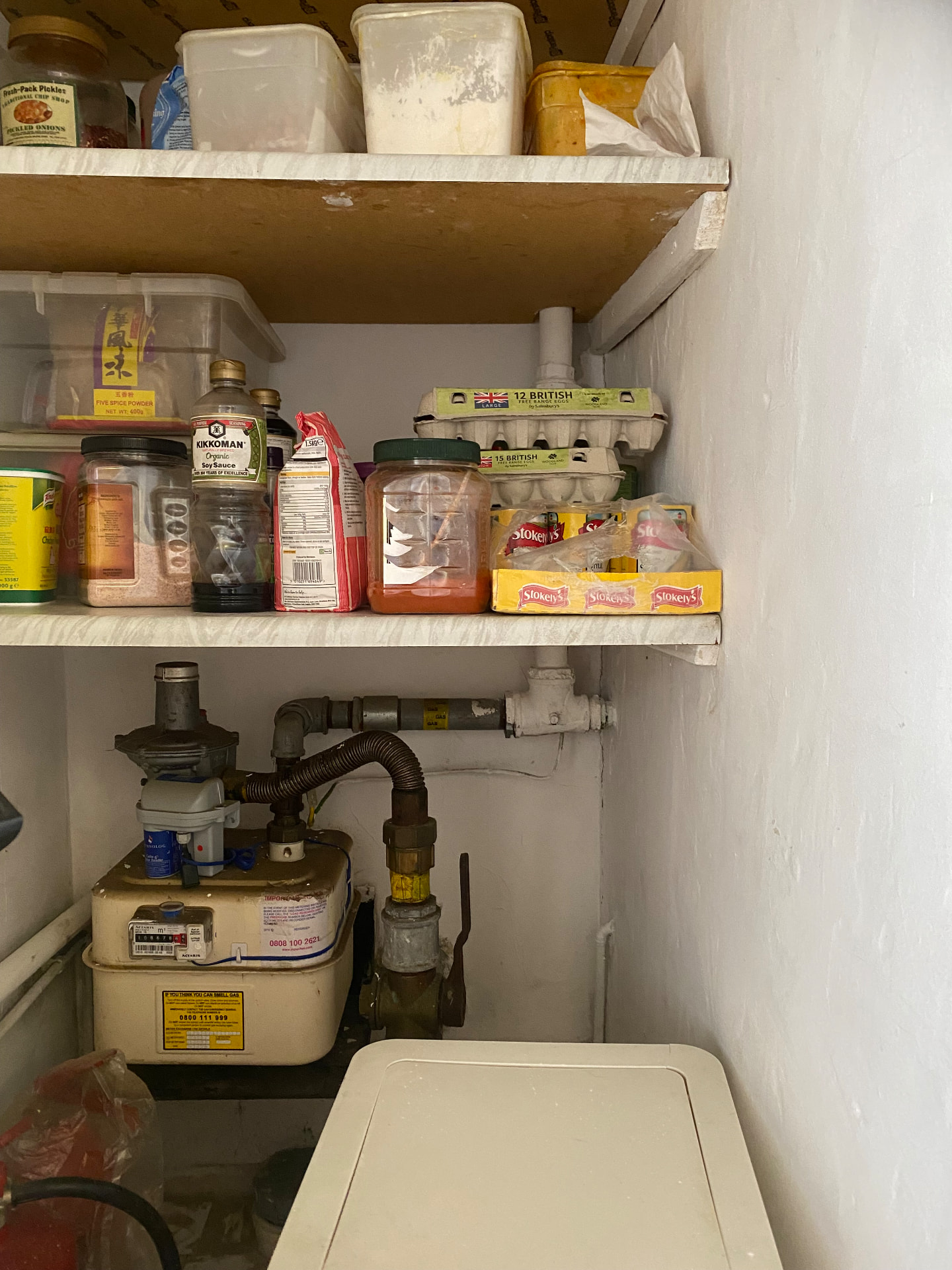 Commercial gas meter, regulator and emergency control valve inspected during a CP42 gas safety inspection in London